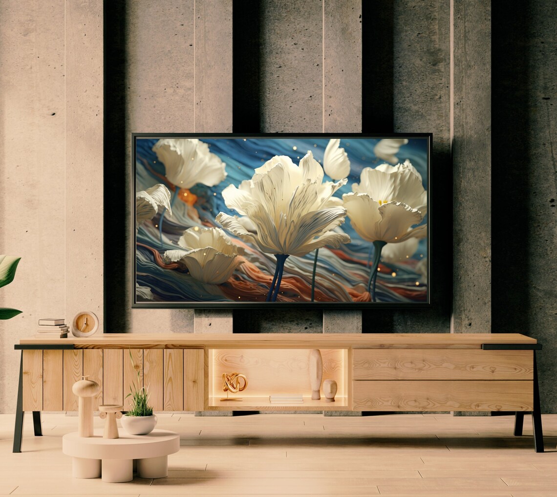 Frame Tv Art Vintage Flower Still Life Painting Farmhouse Antique Art Tv F011 - Image 2