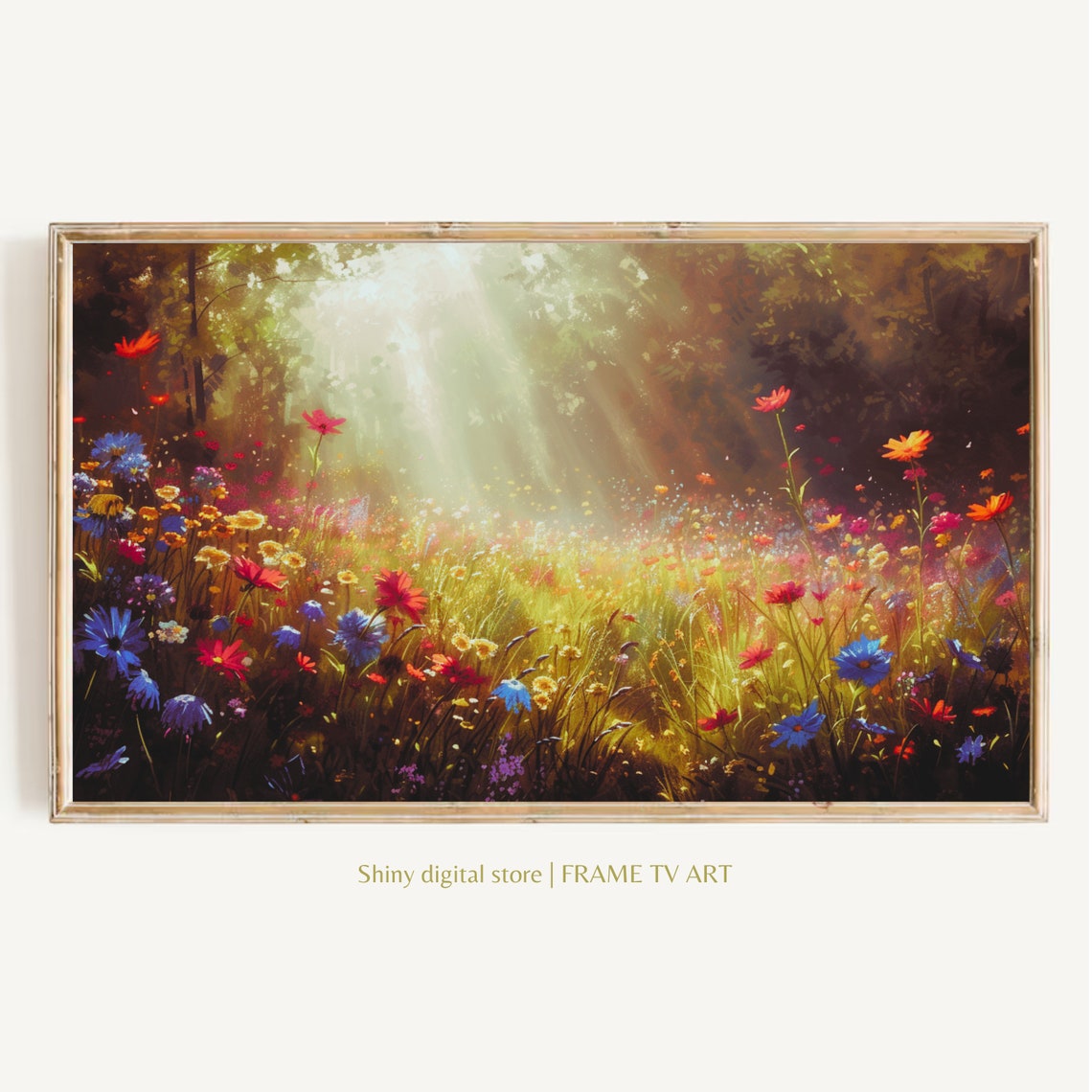 Sunbeam Wildflower Field Magical Forest Light Colorful Bloom Poster