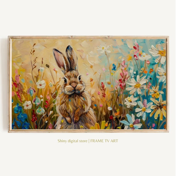 Spring Bunny Rabbit Tv Easter Frame Tv Art Rabbit Tv Art Frame Tv Art Spring Cute Bunny Tv Frame Frame Tv