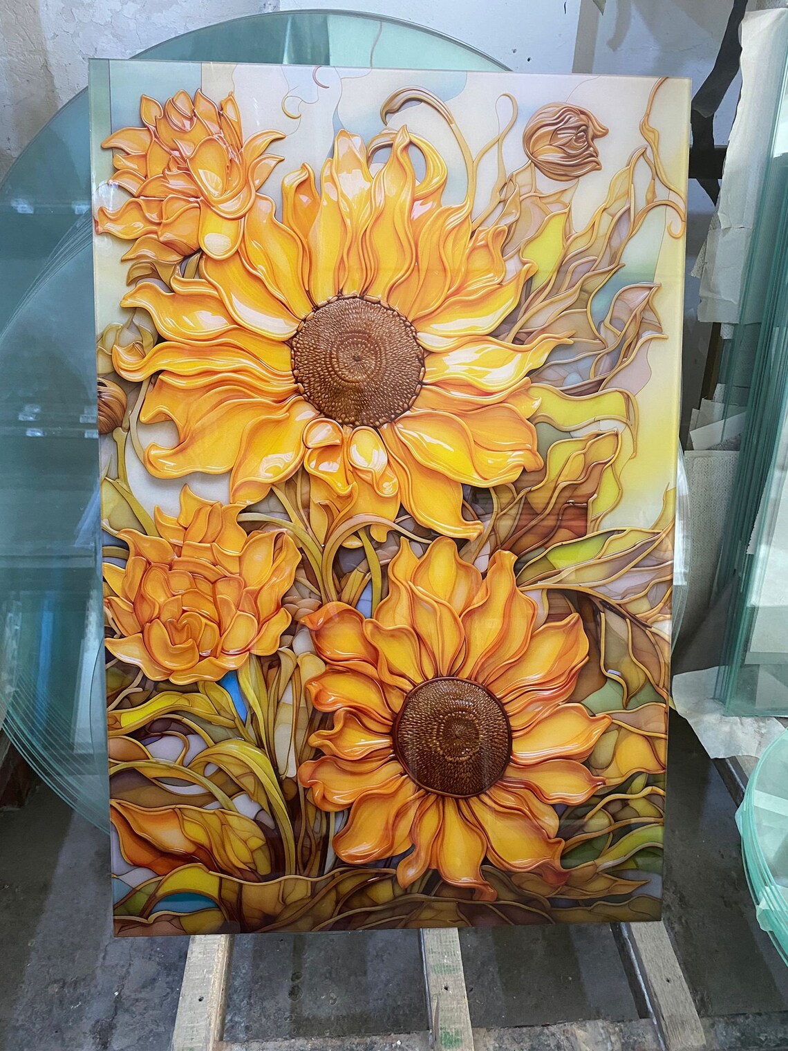 Van Gogh-Inspired Floral Design Wall Art Print - Image 2