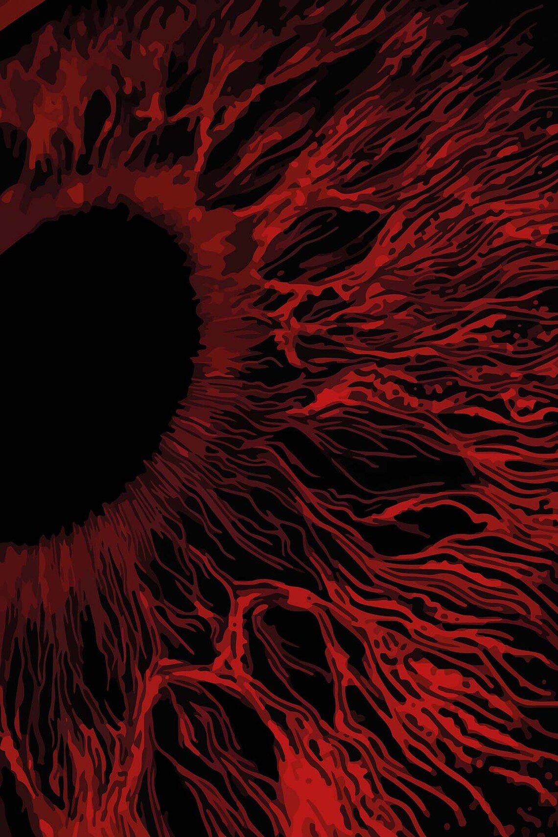 Red Tapestry Gothic Horror Eyes Art Print - Image 3