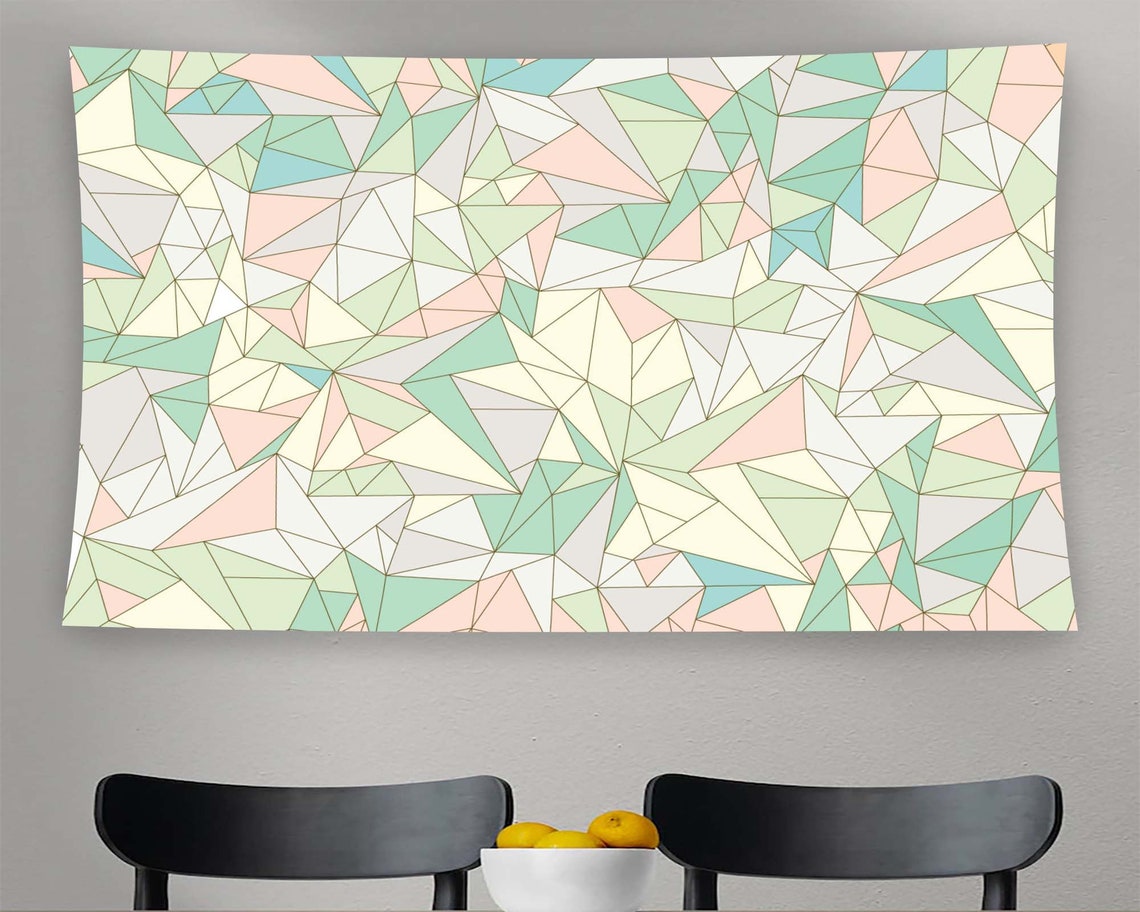 Pastel Geometric Triangle Mosaic Minimalist Modern Abstract Poster