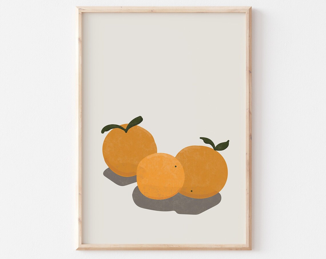 Oranges Abstract Art Print, Modern Boho Decor