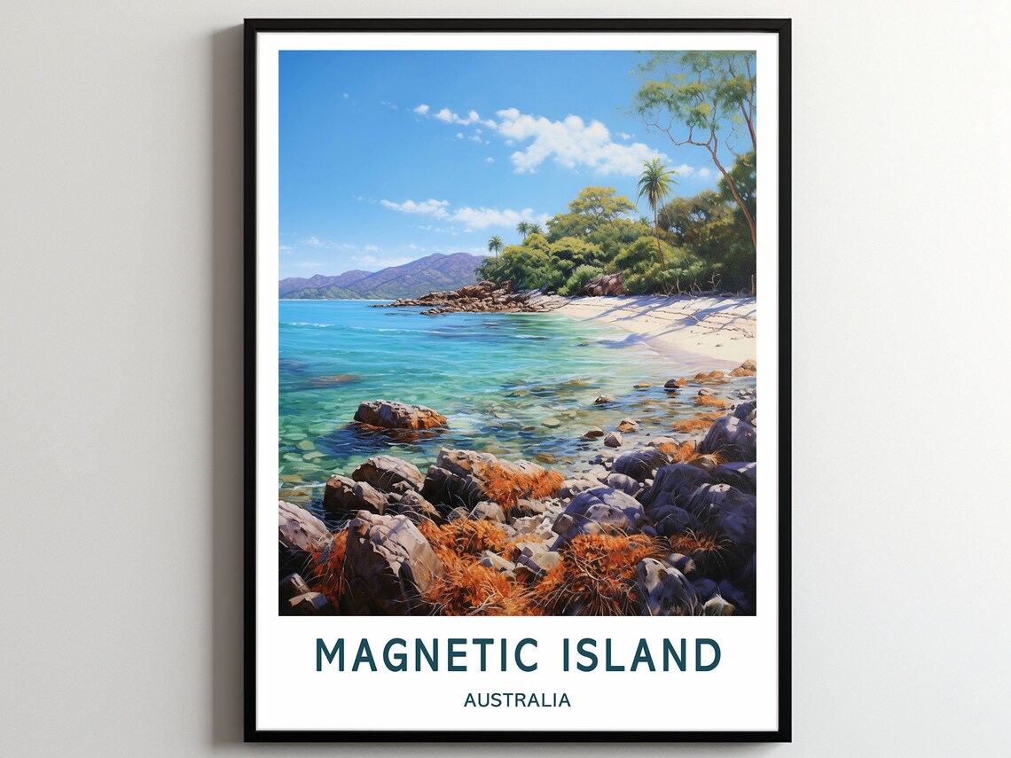 Magnetic Island Australia Tropical Beach Coast Scenic Travel Poster