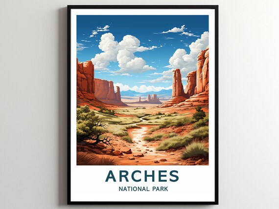 Arches National Park Red Rock Desert Utah Scenic Travel Poster