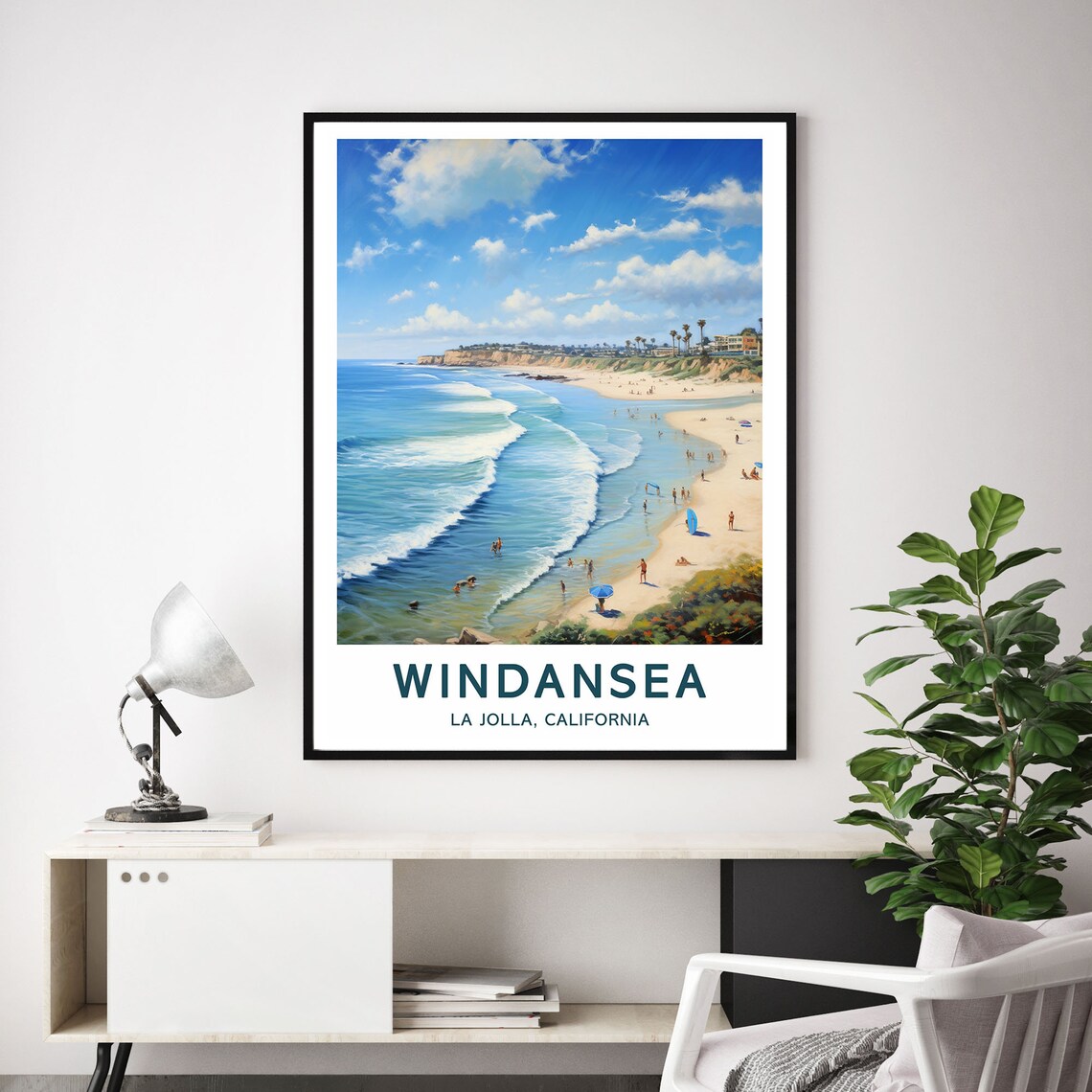 Windansea La Jolla California Ocean Surf Beach Coast Travel Poster - Image 3