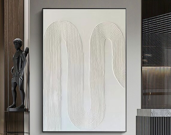 White Minimalist Painting Pure White Abstract Art White Wall Art White 3d Pure Textured Art Modern White Minimalist Art White Wall Decor