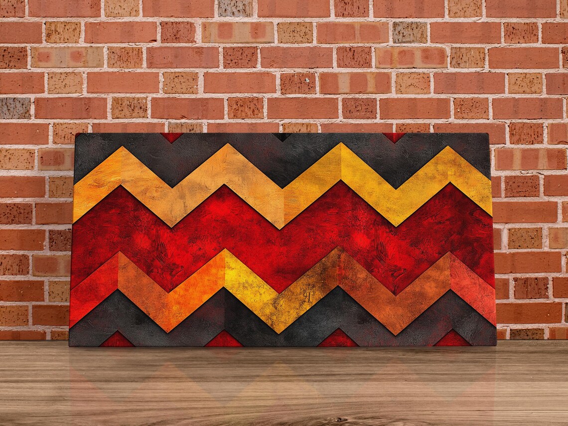 Red Chevron Pattern - Abstract Modern Art Print