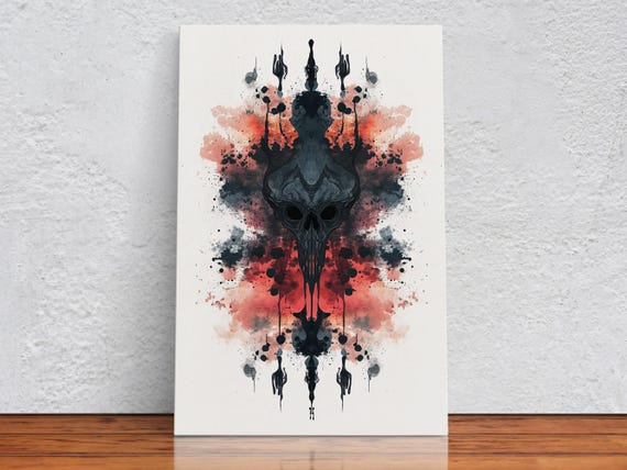 Gothic Skull Ink Art Print