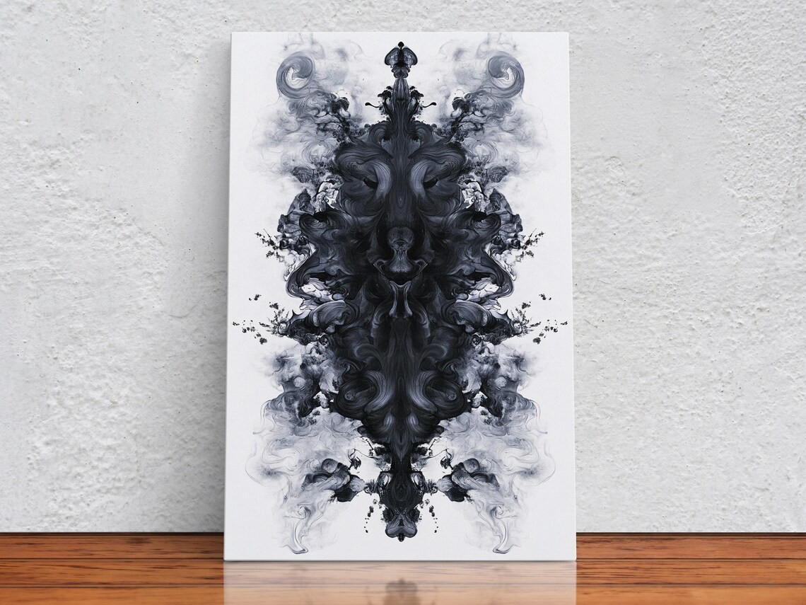 Monochrome Ink Swirl, Abstract Style Art Print - Image 2