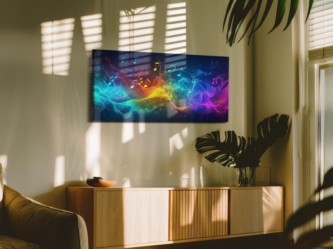 Rainbow Musical Waves Print Print - Image 3