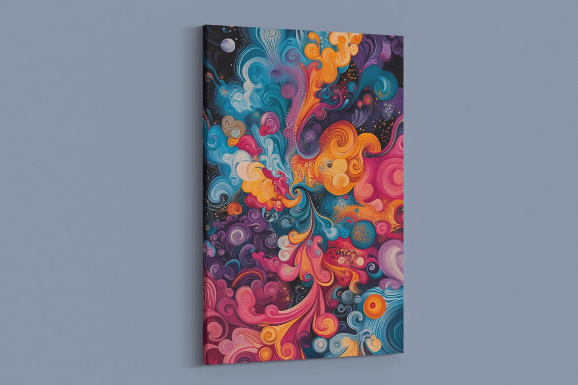 Rainbow Skull Art Explosion Print Print - Image 2