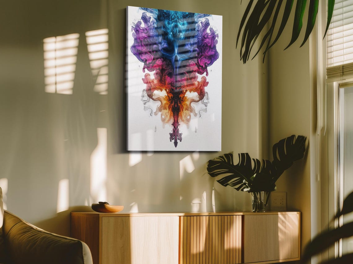 Vibrant Rainbow Ink Swirl Print Print - Image 4