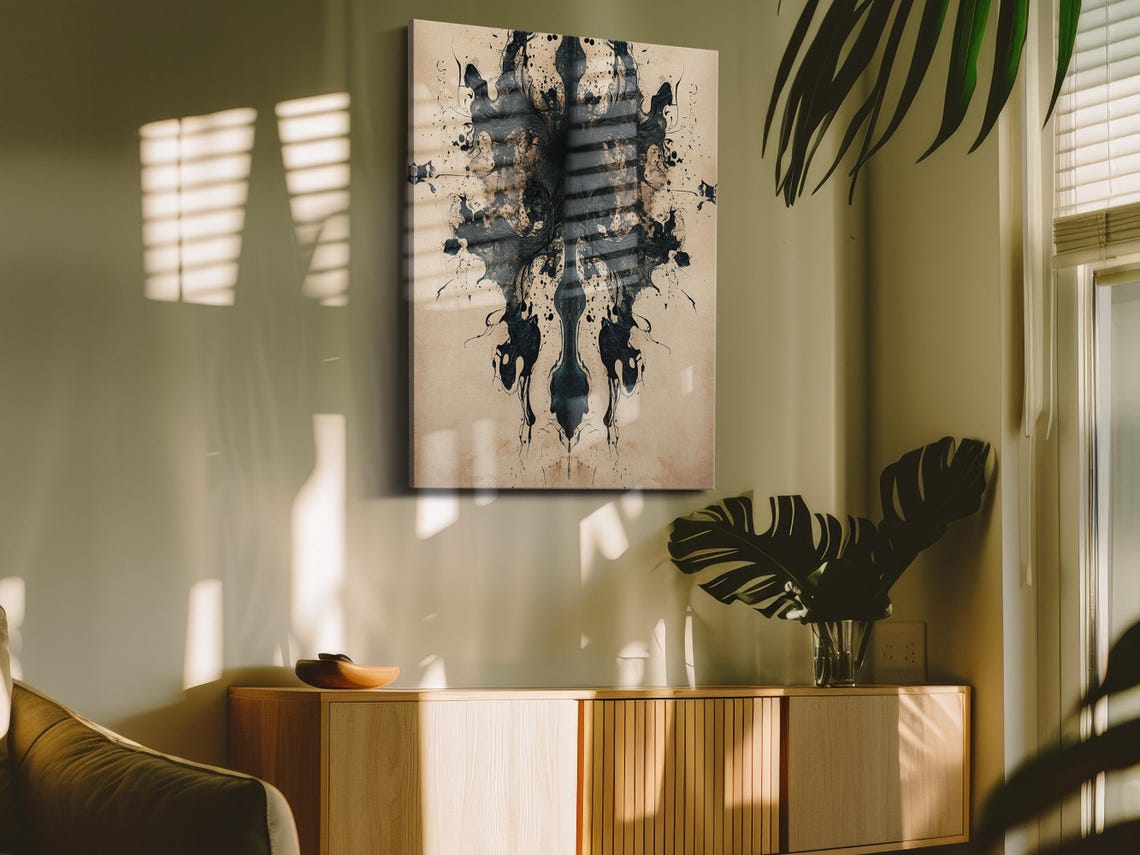 Monochrome Ink Symmetry Art Print - Image 4