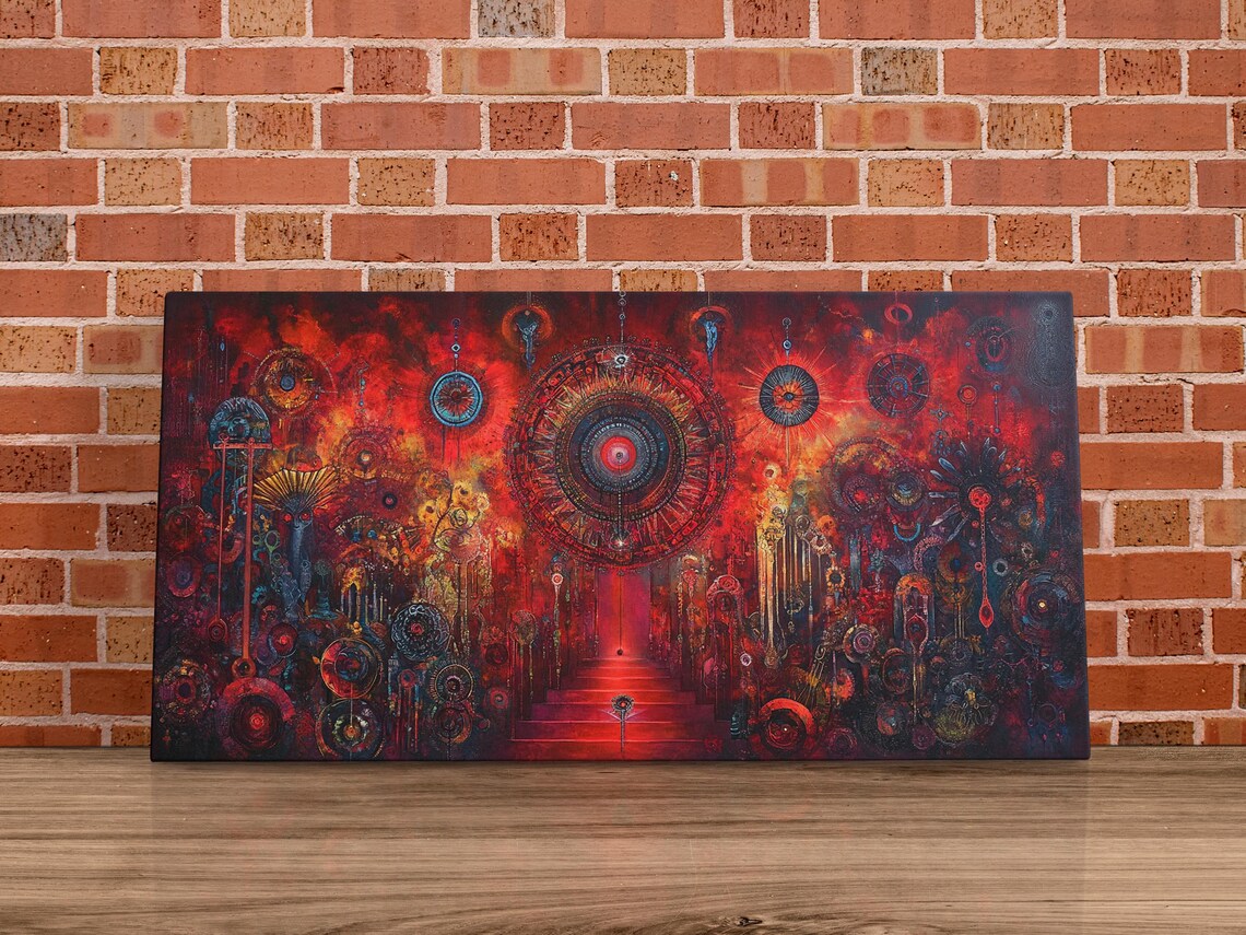 Fiery Wheel Mandala, Spiritual Art Print