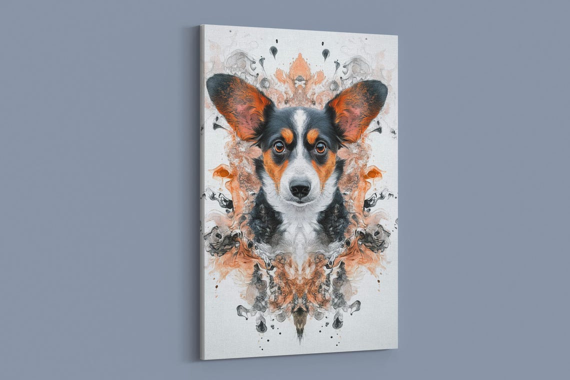 Corgi Ink Splash Poster Print - Image 2