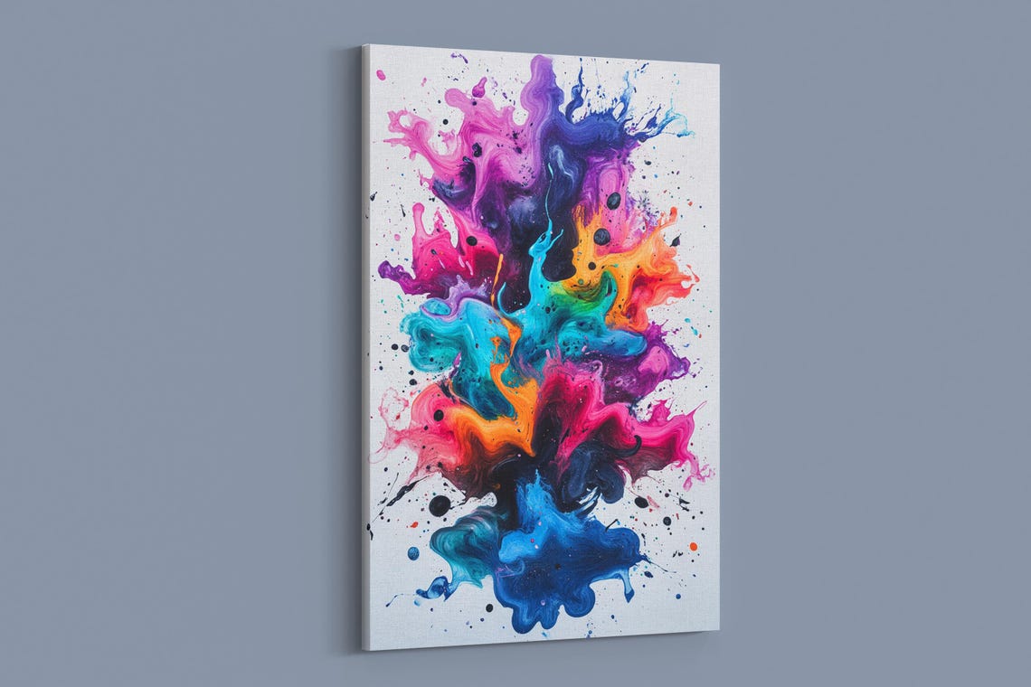 Colorful Ink Swirl Butterfly Art Print - Image 2