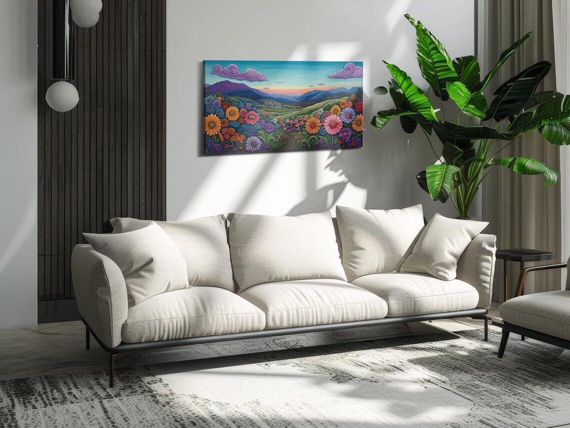 Gerbera Field Scenic, Bold Floral Art Print - Image 3