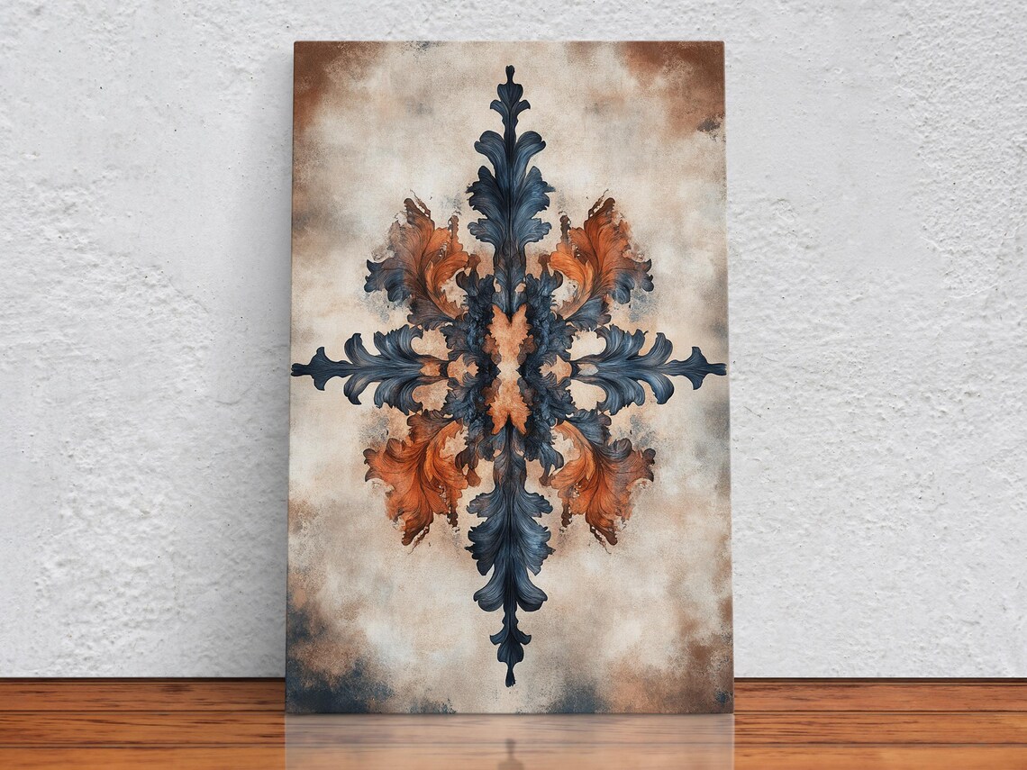 Earthy Abstract Symmetry, Geometric Art Print - Image 2