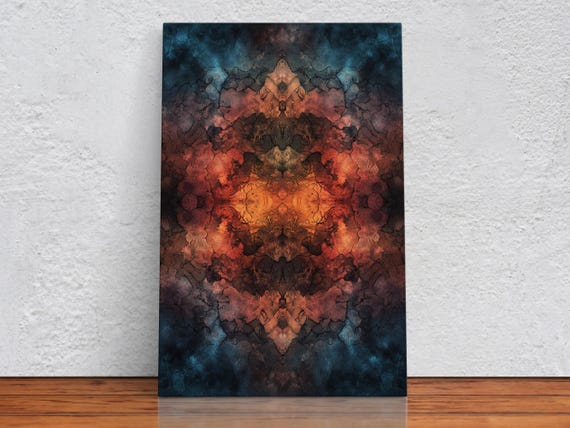 Abstract Earthy Symmetry, Geometric Art Print