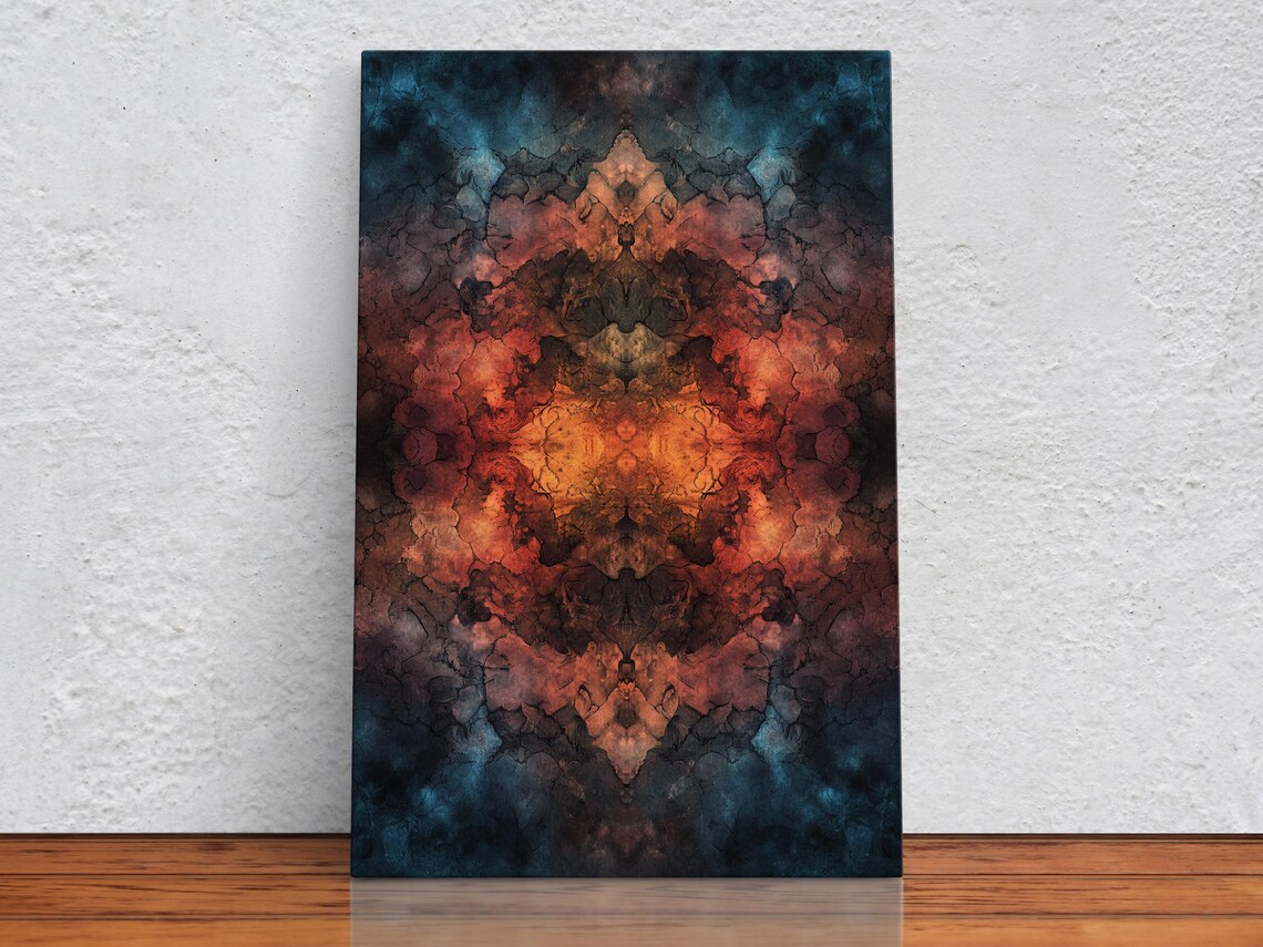 Abstract Earthy Symmetry, Geometric Art Print