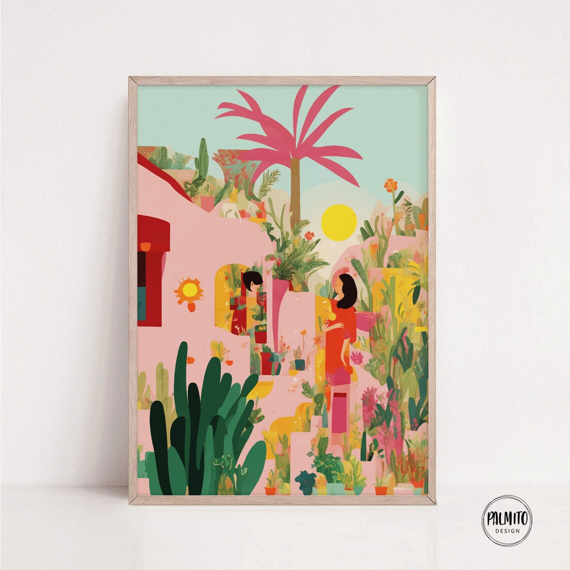 Boho Mexican House Facade Abstract Art Print