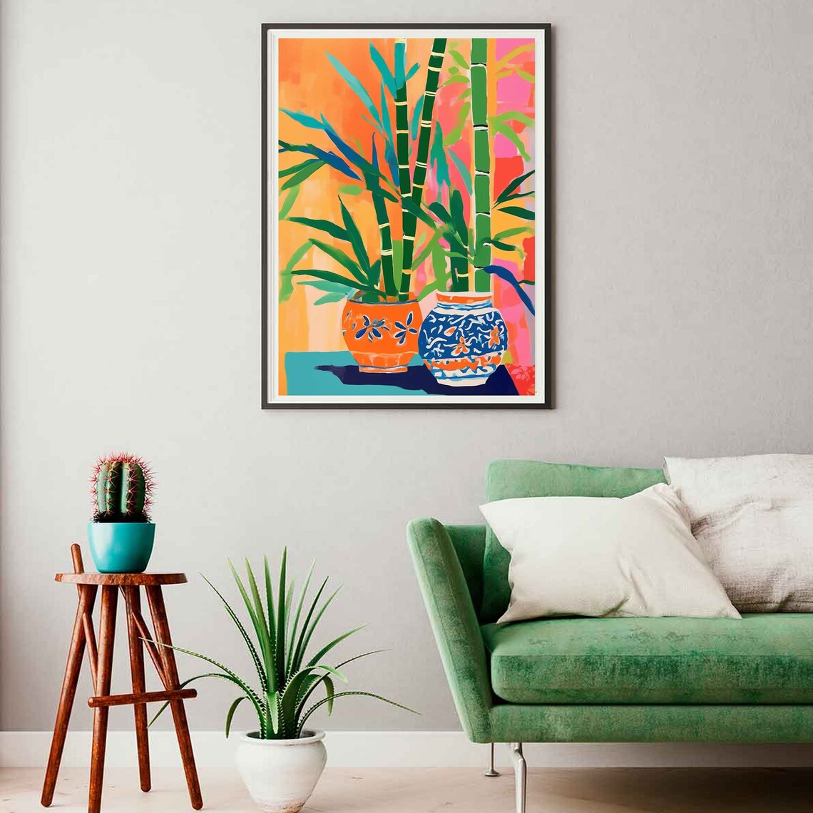 Colorful Gouache Pots Art Print, Bold Bright Colors - Image 2
