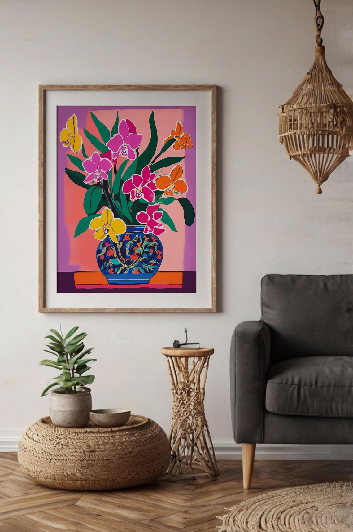 Colorful Floral Botanical Poster, Eclectic Decor Print - Image 4