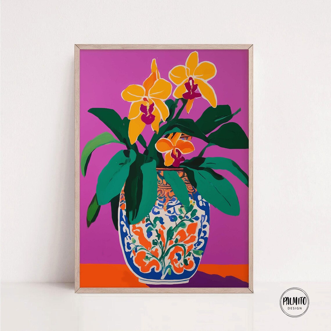 Violet Floral Print, Eclectic Botanical Poster
