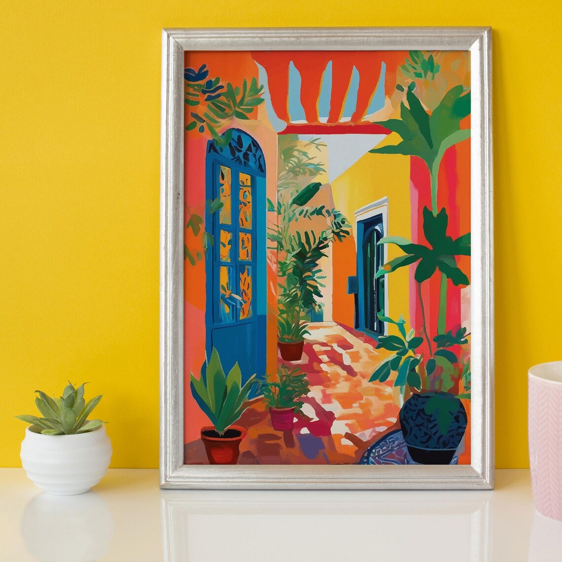 Boho Mexican House Art Print, Colorful Facade Poster - Image 2