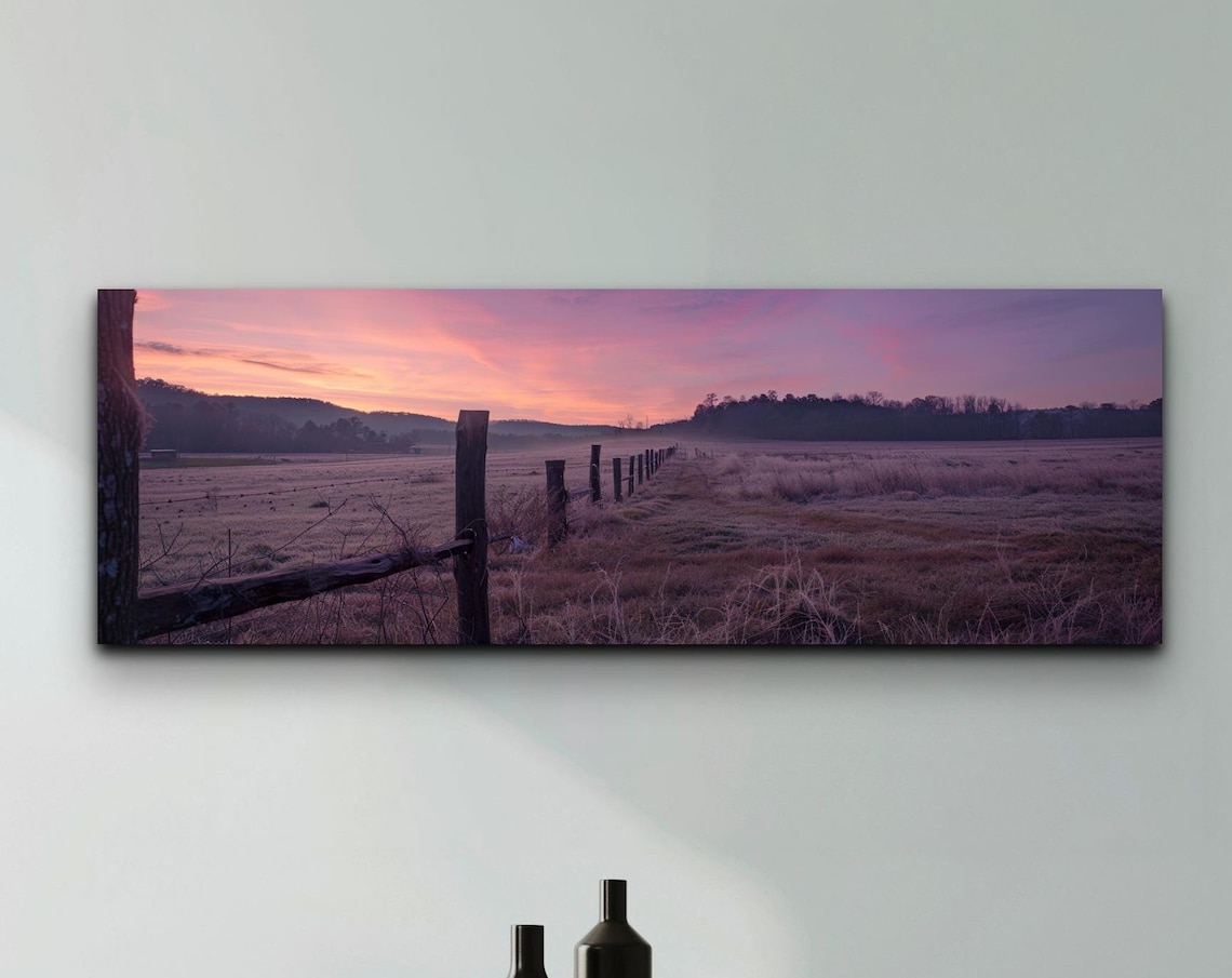 Rustic Countryside Ranch Art Print, Farm Landscape