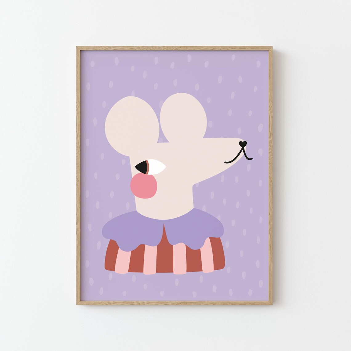 Mouse Illustration Poster for Kids Nursery Decor