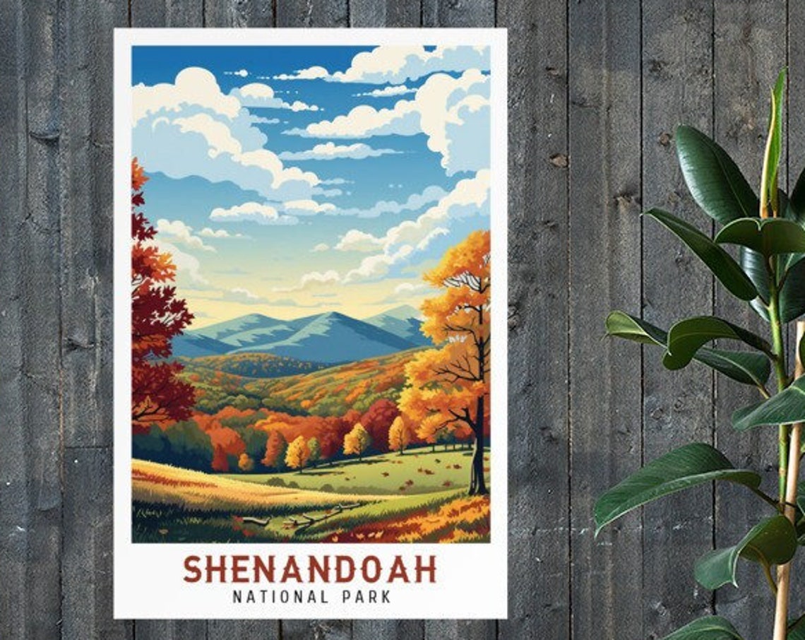 Shenandoah National Park Autumn Blue Ridge Mountains Travel Poster