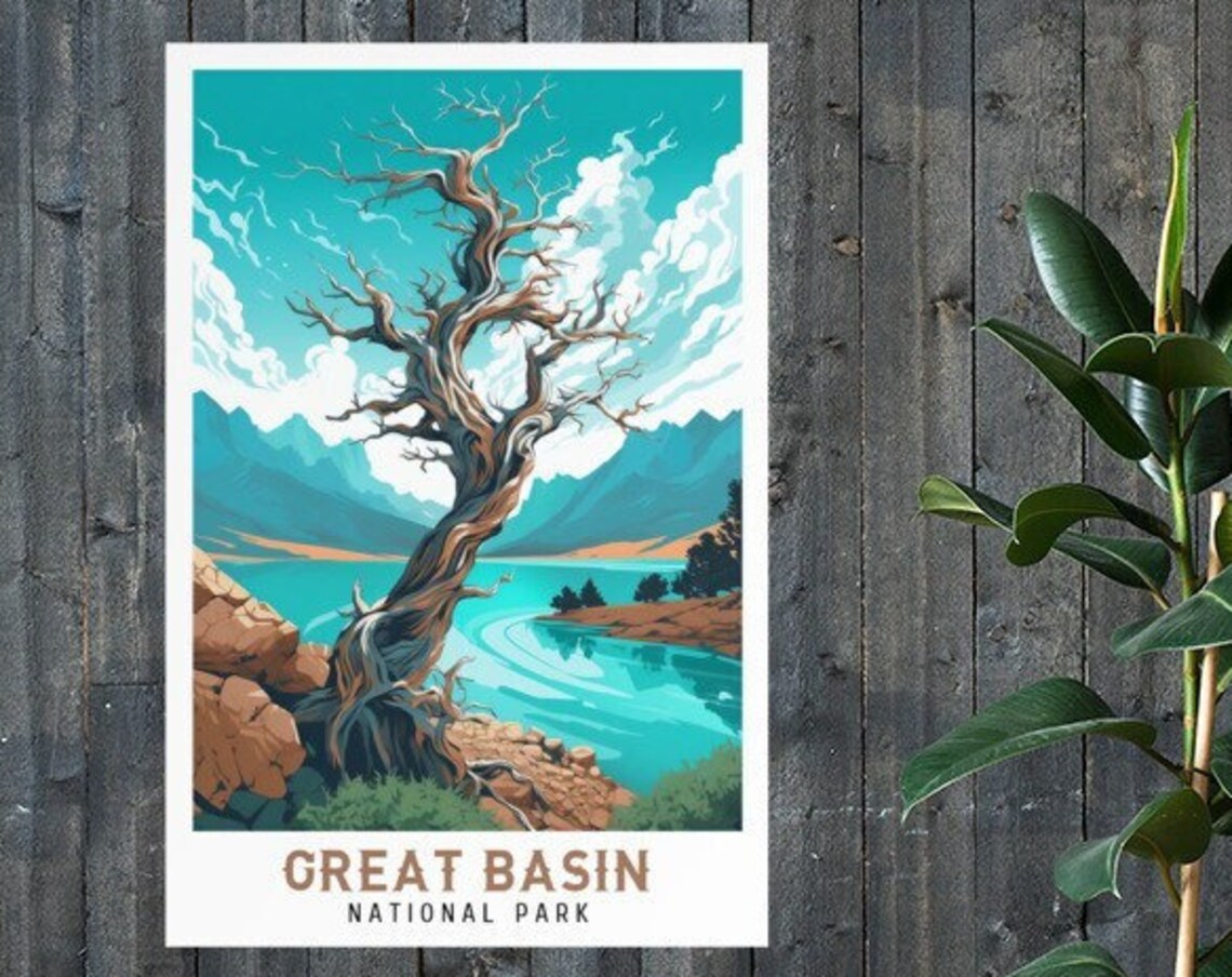 Great Basin National Park Bristlecone Pine Lake Vintage Poster