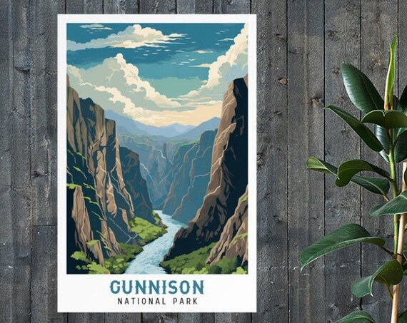 Black Canyon Of The Gunnison National Park Vintage Travel Poster Print Wall Art Gift Idea Home Decor