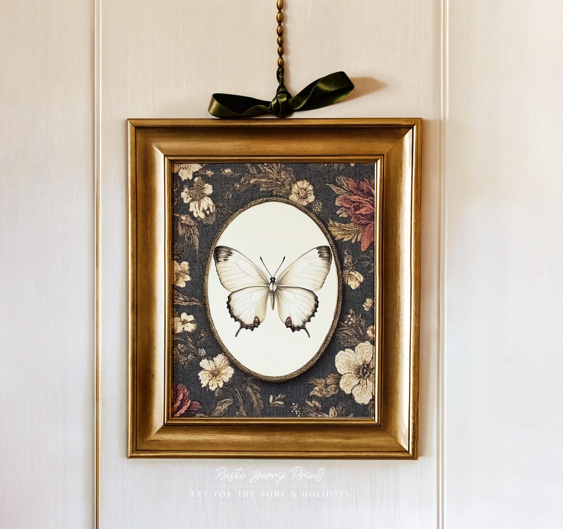 Vintage Butterfly Art Print Wall Art Wall Decor Cottagecore Wall Art - Image 2