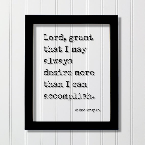 Michelangelo Ambition Quote Floating Frame Typography Poster