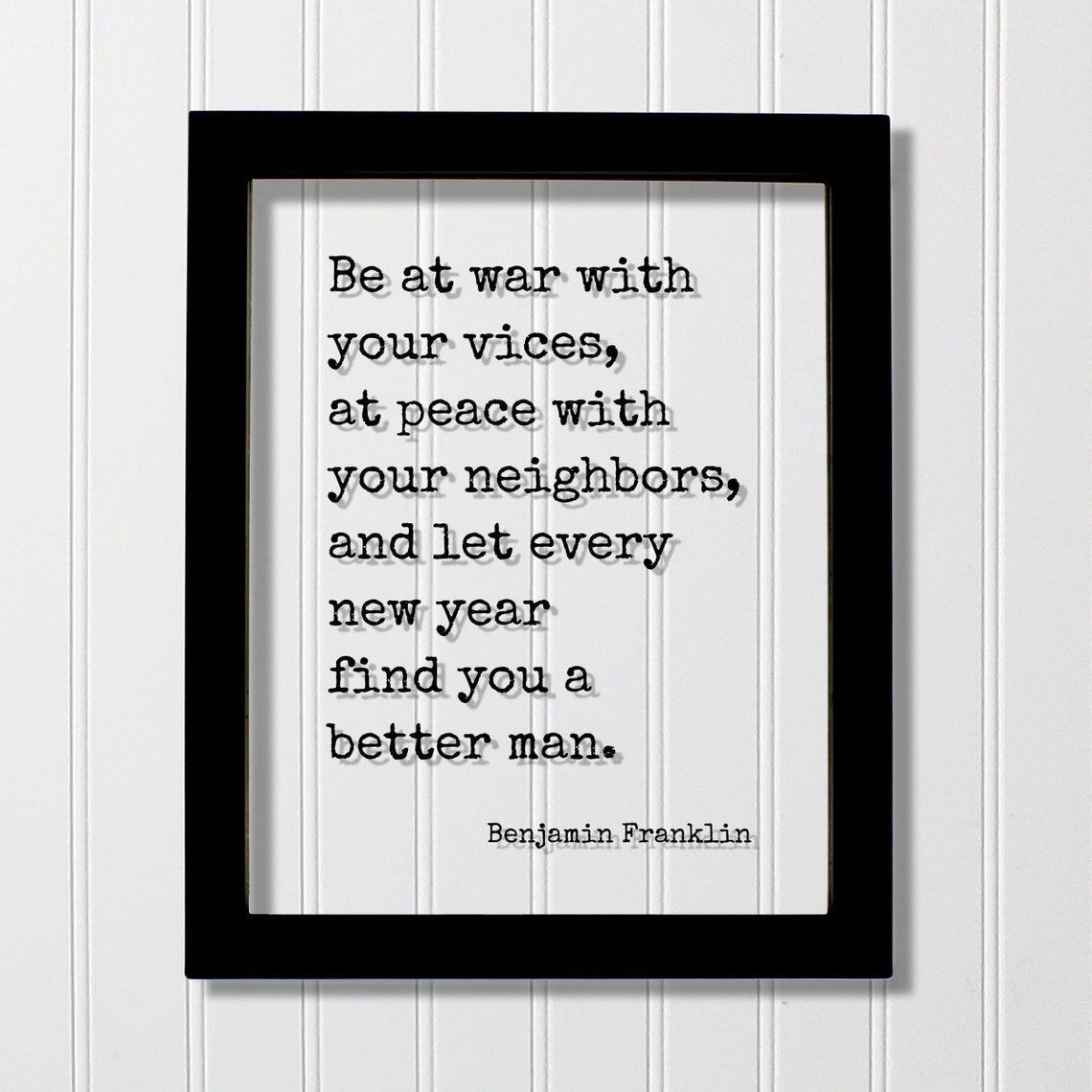 Benjamin Franklin Vices Neighbors New Year Resolution Poster