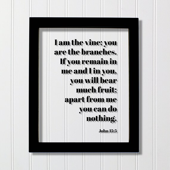 John 155 I Am The Vine You Are Branches If Remain In Me And Will Bear Much Fruit Apart From Can Do Nothing Scripture
