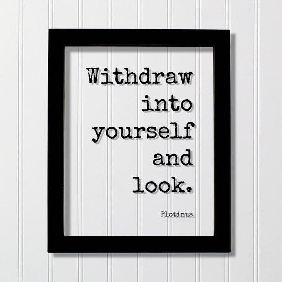 Plotinus Floating Quote Art Print, Meditation Mindset