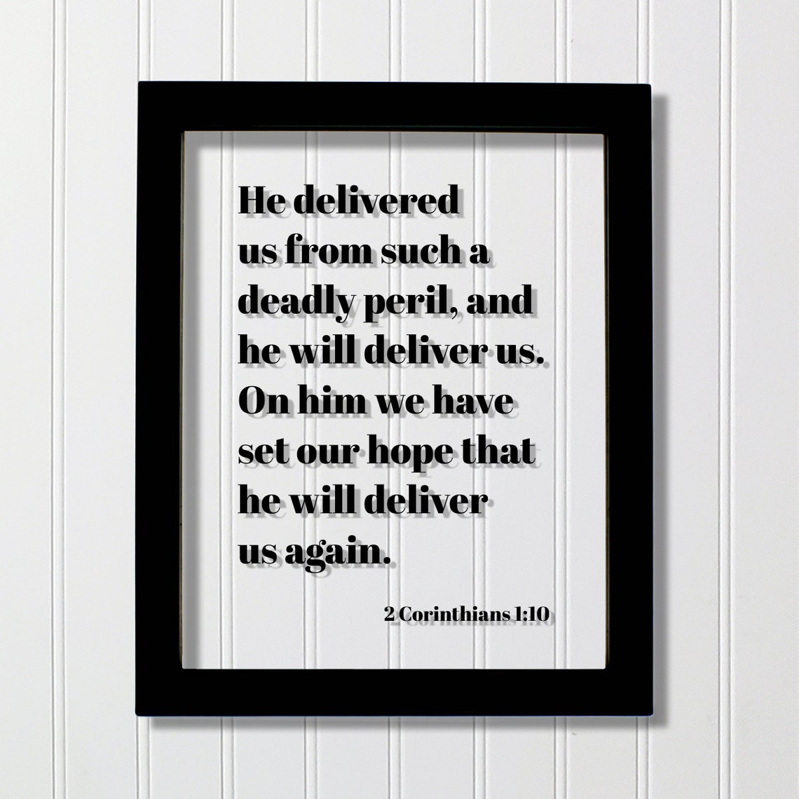 2 Corinthians 1:10 Delivered From Peril Bible Verse Wall Art
