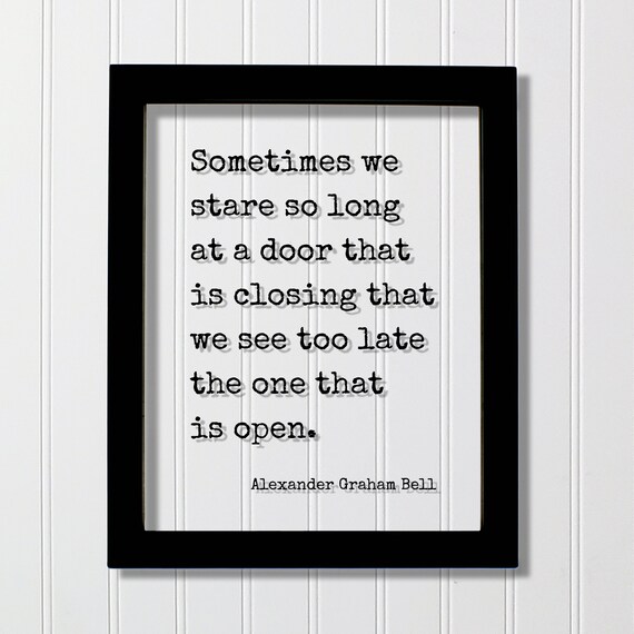 Alexander Graham Bell Open Door Closing Door Inspirational Quote Poster