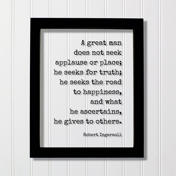 Robert Ingersoll Truth Road To Happiness Quote Typography Poster