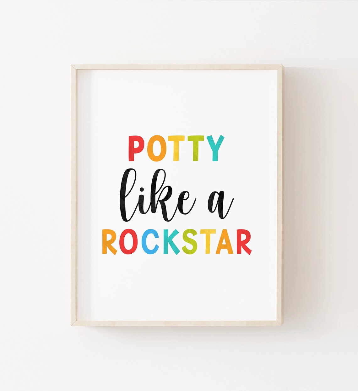 Bright Potty Like A Rockstar Bathroom Art Print - Image 3