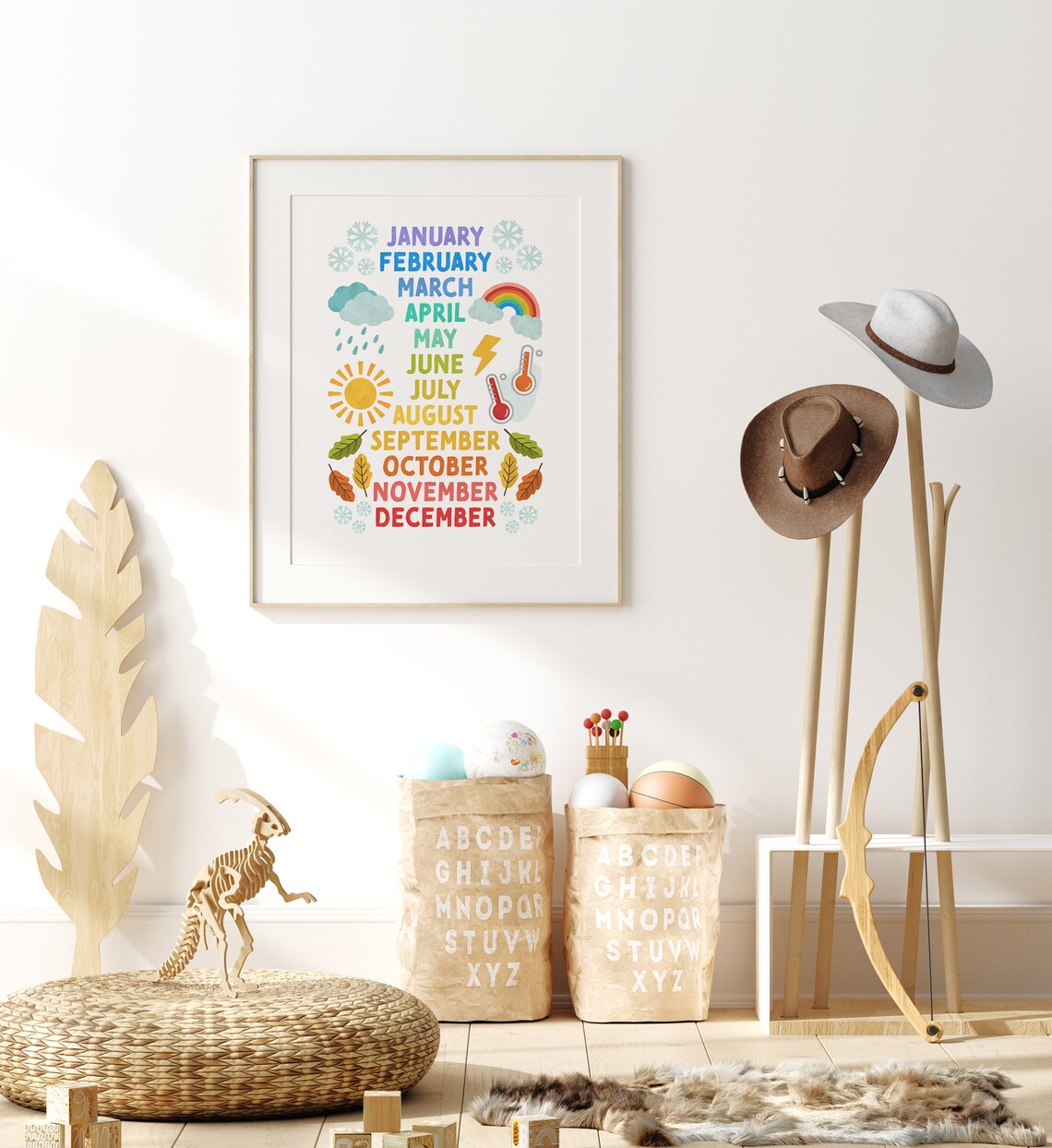 Months Of The Year Educational Poster, Classroom Art Print - Image 3