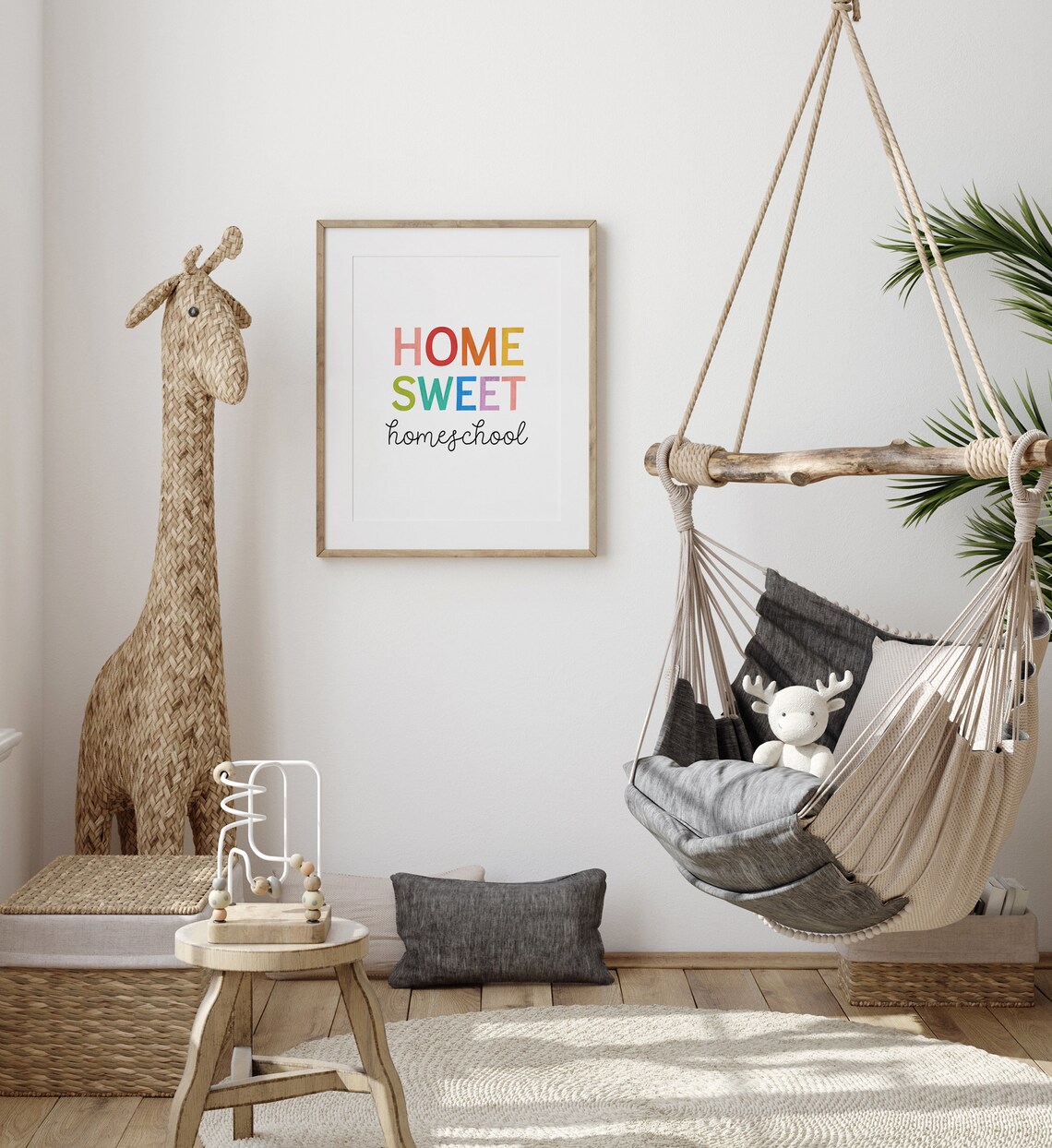 Home Sweet Homeschool Rainbow Letter Kids Wall Decor Quote Poster - Image 6