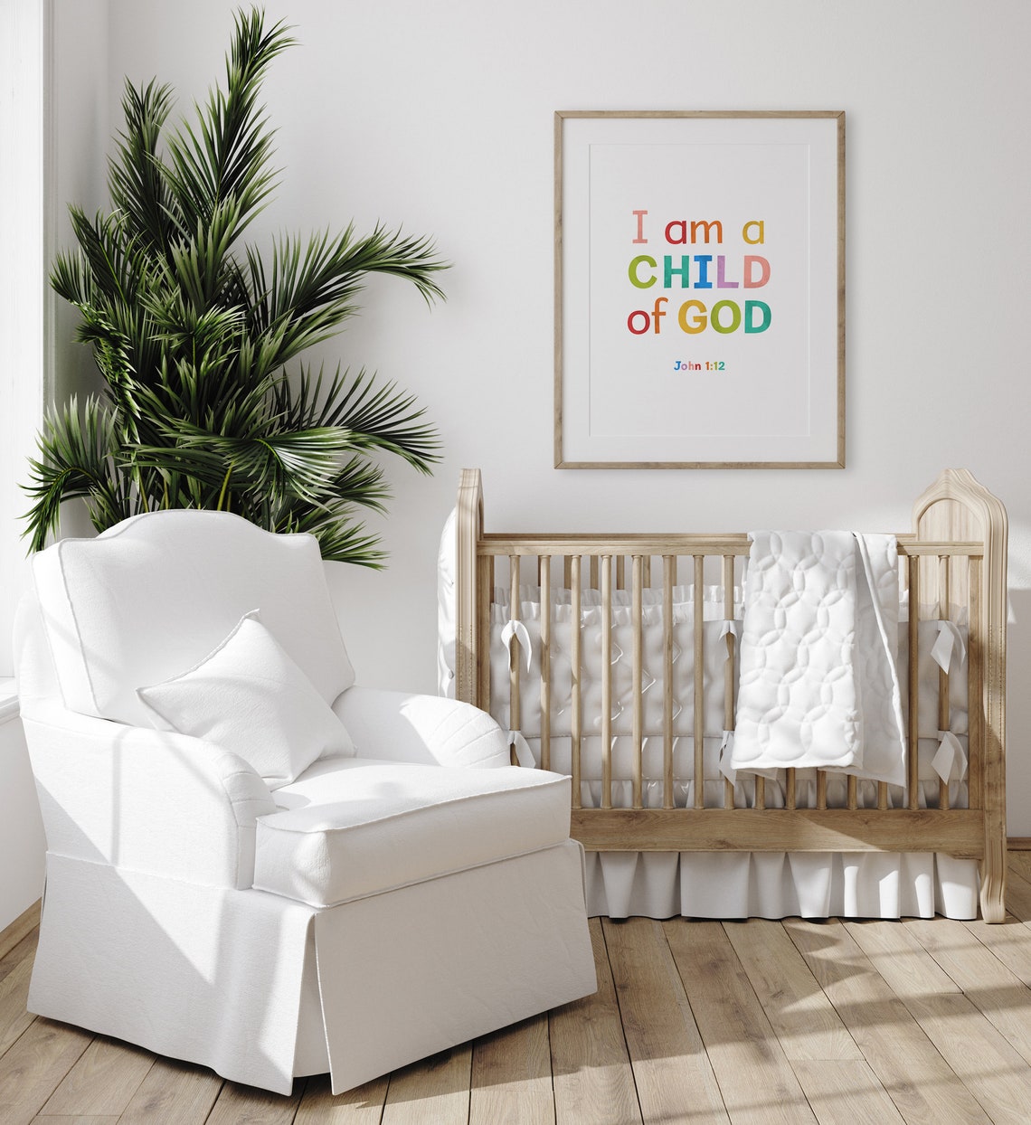 I Am A Child Of God John 1 Verse 12 Rainbow Kids Faith Poster - Image 2