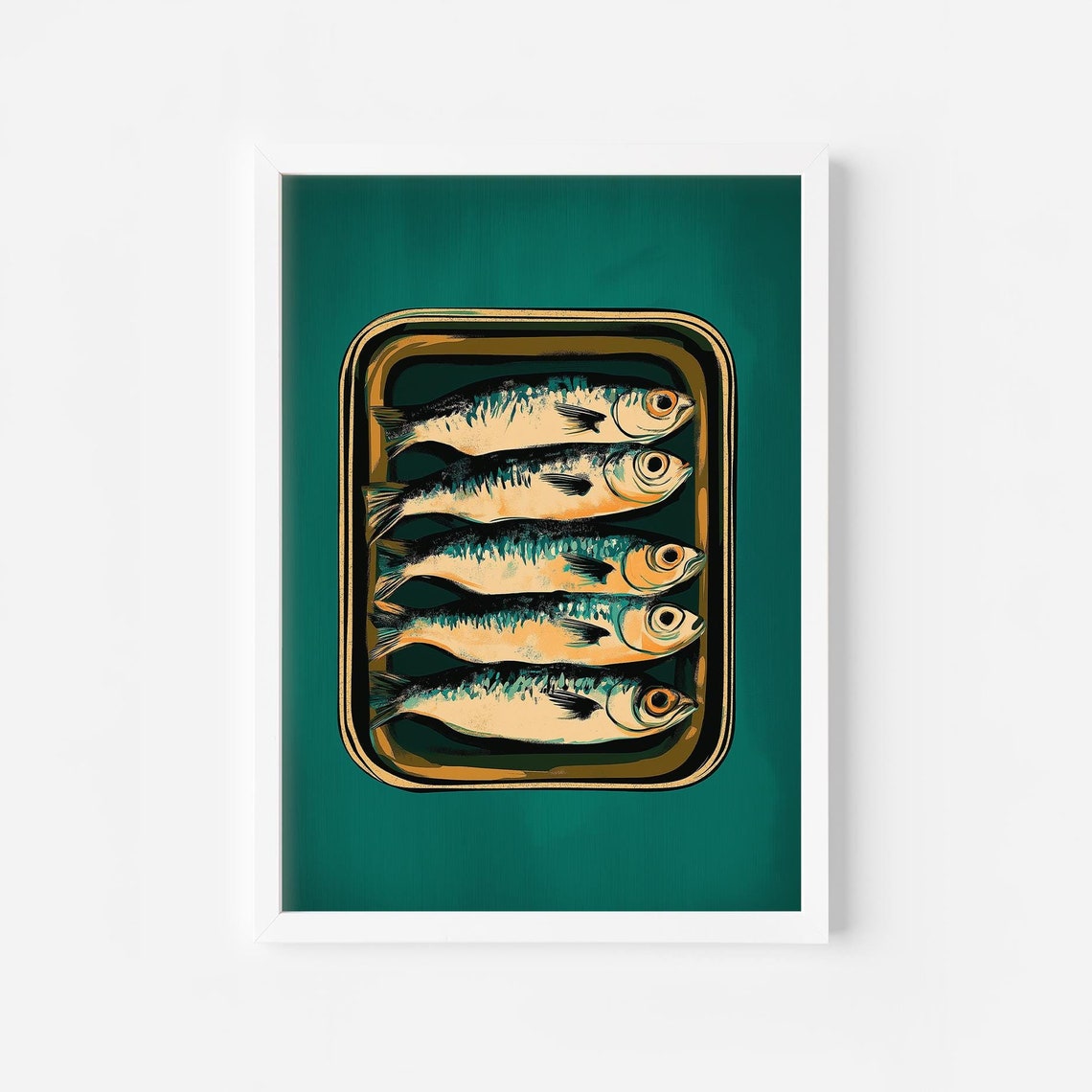 Sardine Tin Can Retro Kitchen Still Life Coastal Food Art Poster