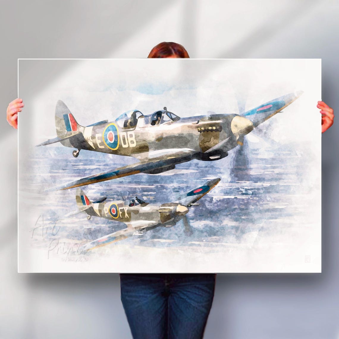Spitfire Fighter Plane Art Print