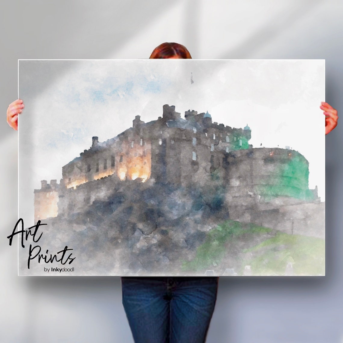 Edinburgh Castle Scotland Wall Art Watercolour Style Poster Or Print Option